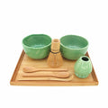 Matcha Bowl Set (Includes 2 Bowls, Tea Whisk, Rest, Large Tray, 2 Teaspoons and Chashaku)