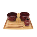 Matcha Bowl Set with 2 Bowls, Tea Whisk, Rest, Tray, 2 Teaspoons and Chashaku