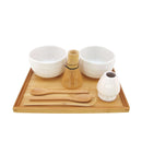 Matcha Bowl Set with 2 Bowls, Tea Whisk, Rest, Tray, 2 Teaspoons and Chashaku
