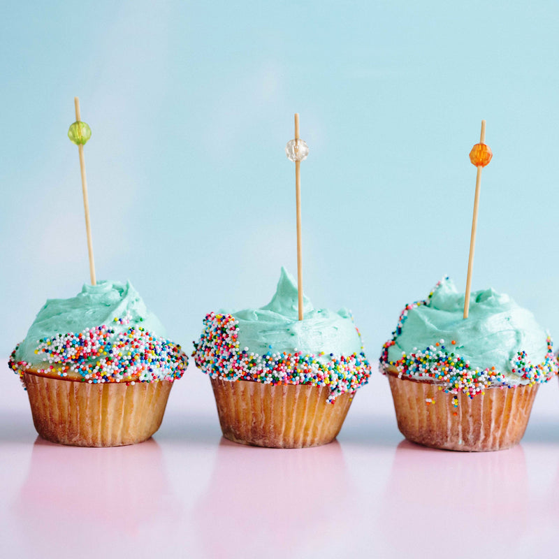 acrylic diamond theme picks skewers assorted cupcakes dessert