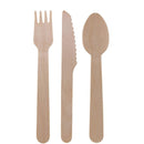 disposable wood flatware set