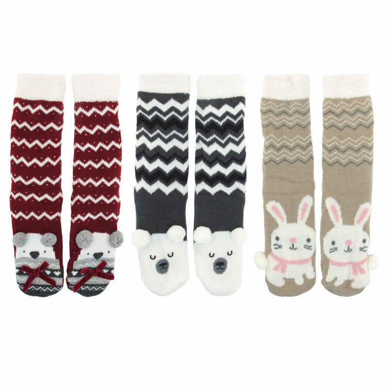 women's douple layer non-slip panda and rabbit sock assortments
