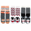 women's douple layer non-slip animal sock assortments