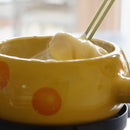 double prong fondue food appetizer dessert grilling skewers cheese bowl dip yellow orange