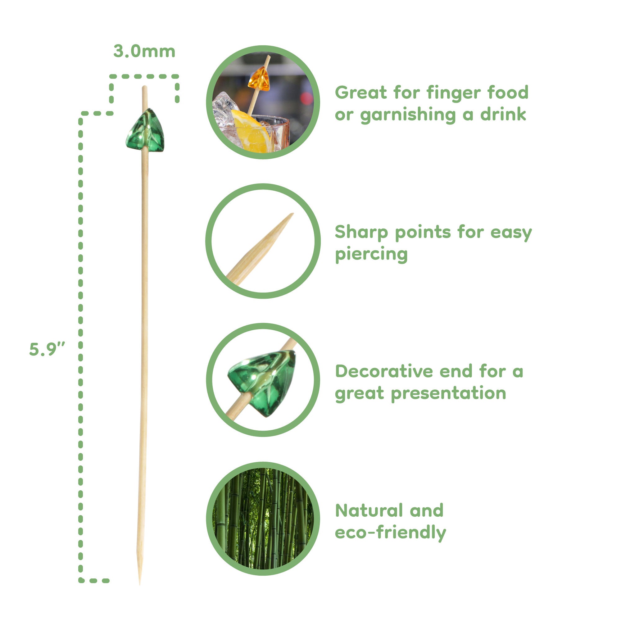 Gem Bamboo Food Picks