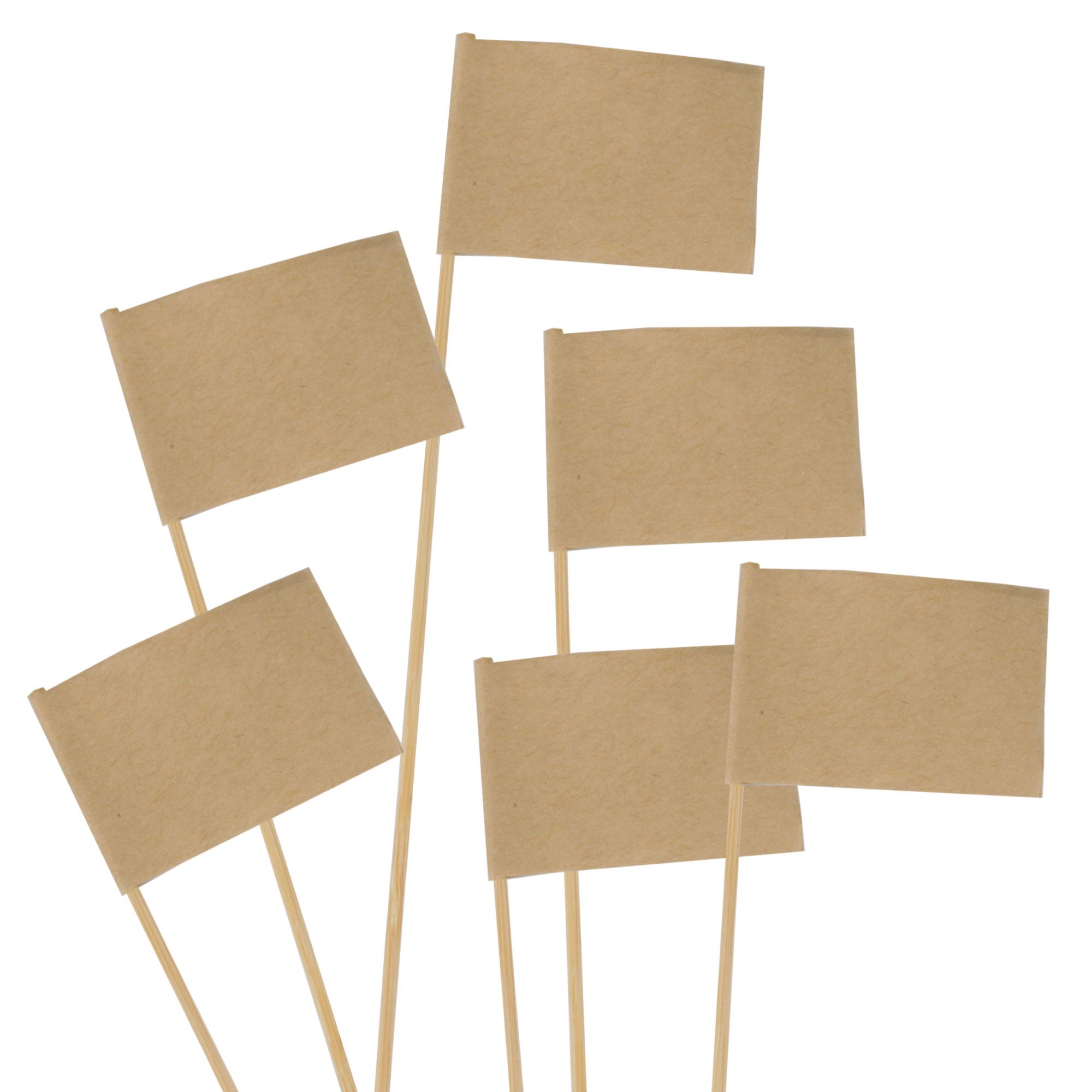 brown blank flag cocktail party picks