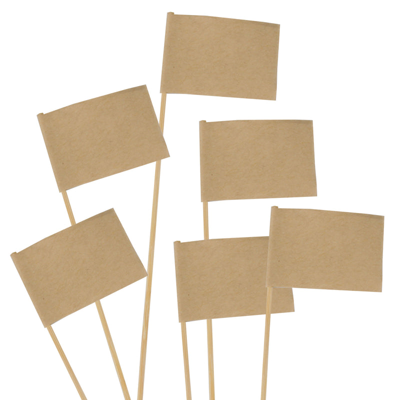 brown blank flag cocktail party picks