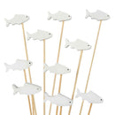 bamboo white fish cocktail party picks