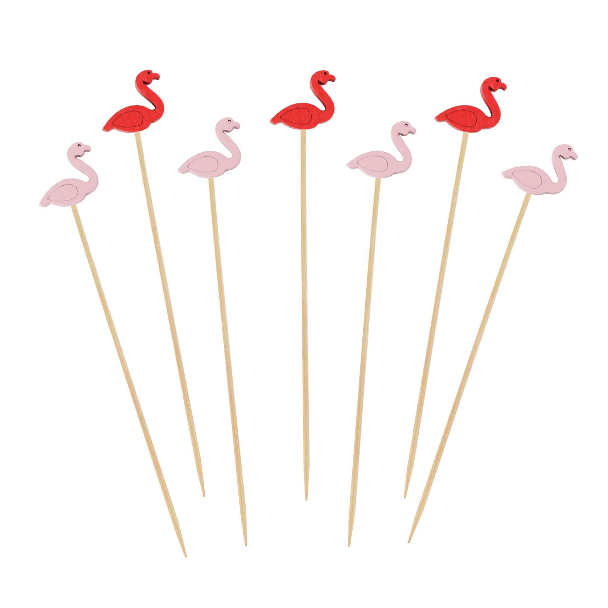 Flamingo Bamboo Food Picks