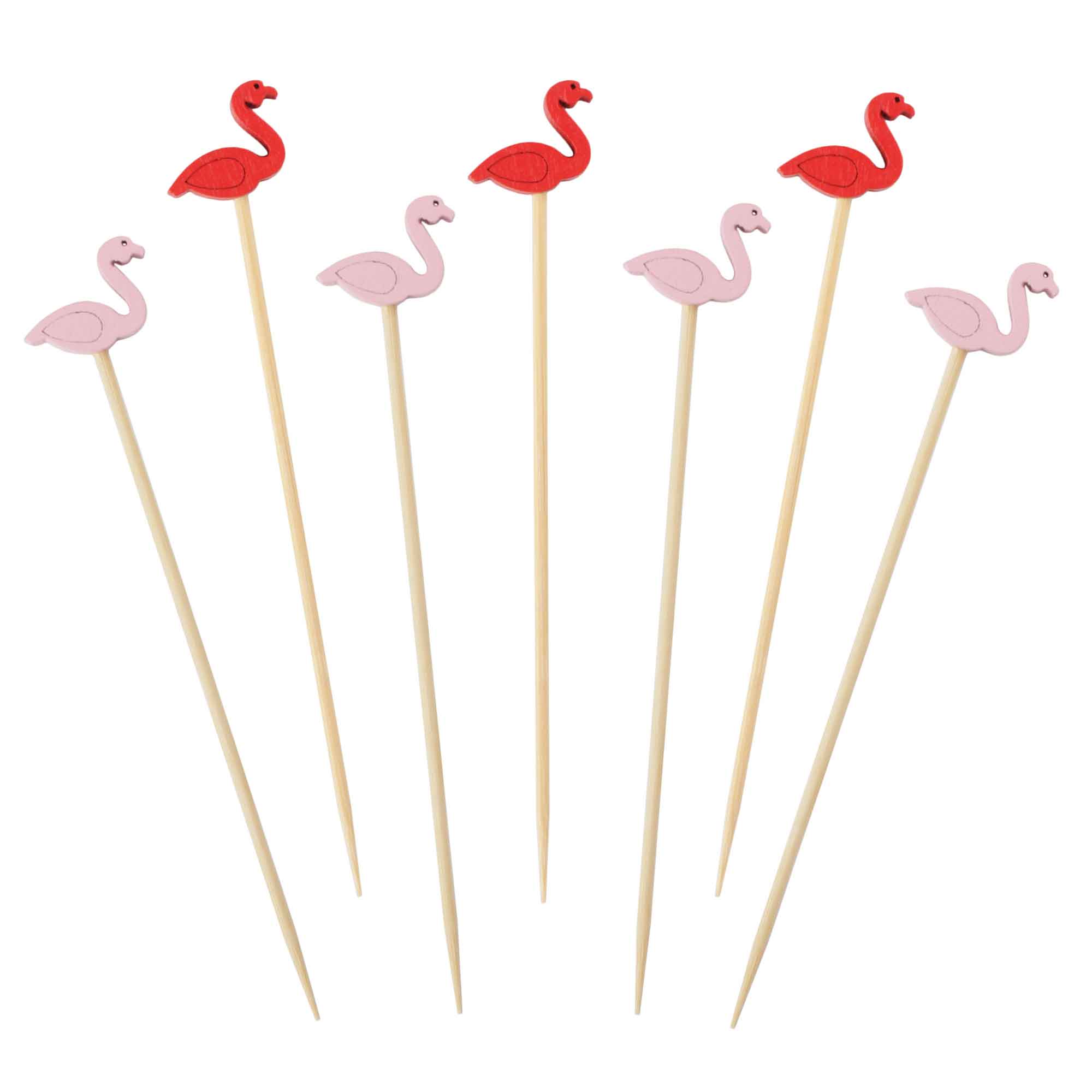 Flamingo Bamboo Food Picks