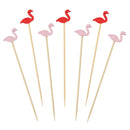 Flamingo Bamboo Food Picks