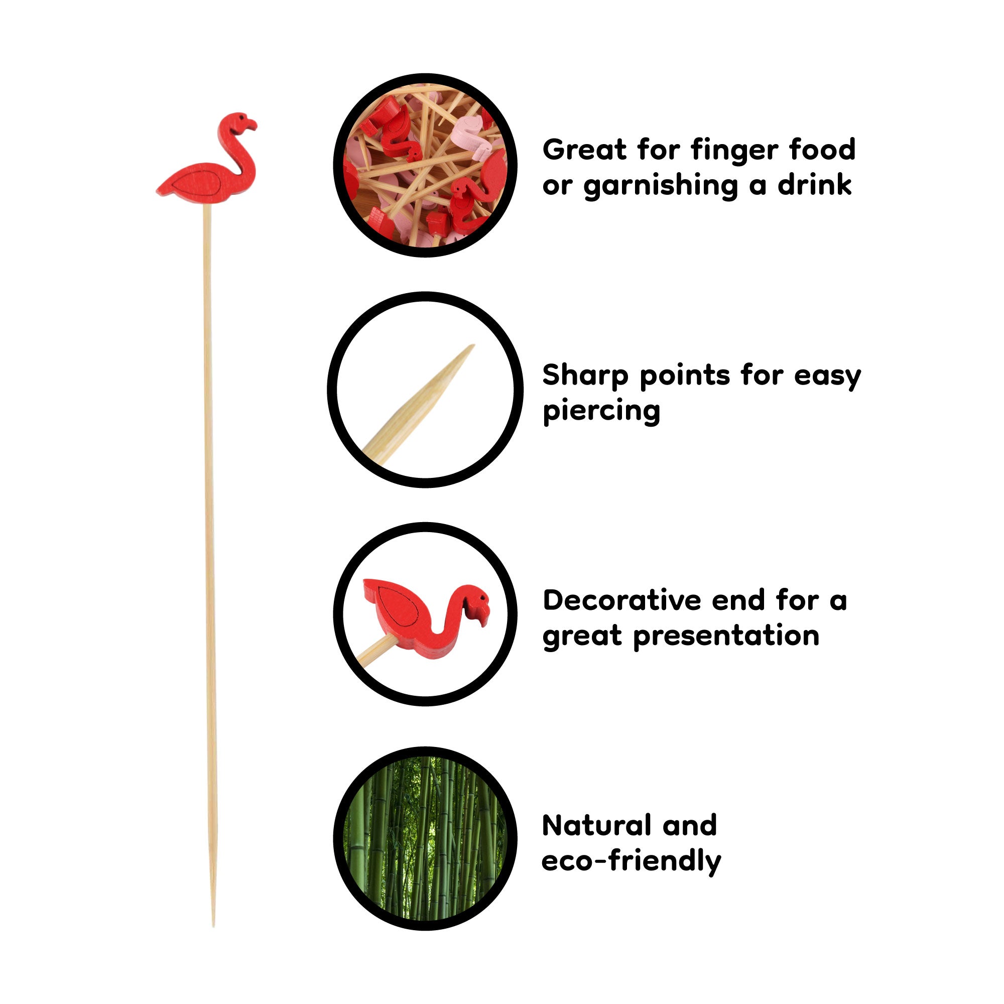 beautiful color flamingo cocktail drink picks