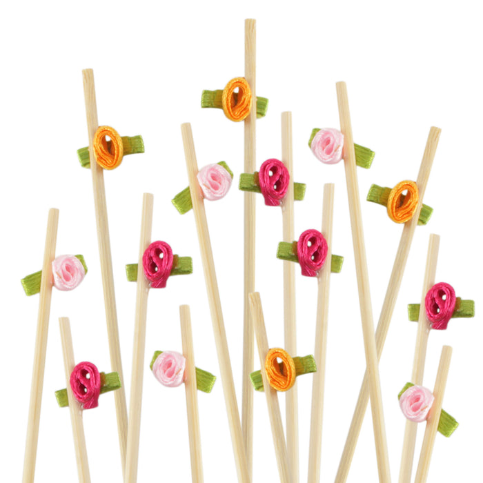 bamboomn Fancy Flower Bamboo Food Picks
