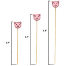 Pink Pig Bamboo Food Picks
