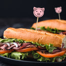 Pink Pig Bamboo Food Picks