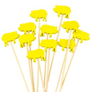 bamboo yellow pig cocktail party picks