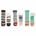 Extra Thick Fuzzy Thermal Fleece-lined Knitted Non-skid Animal Crew Socks - 3 Pair