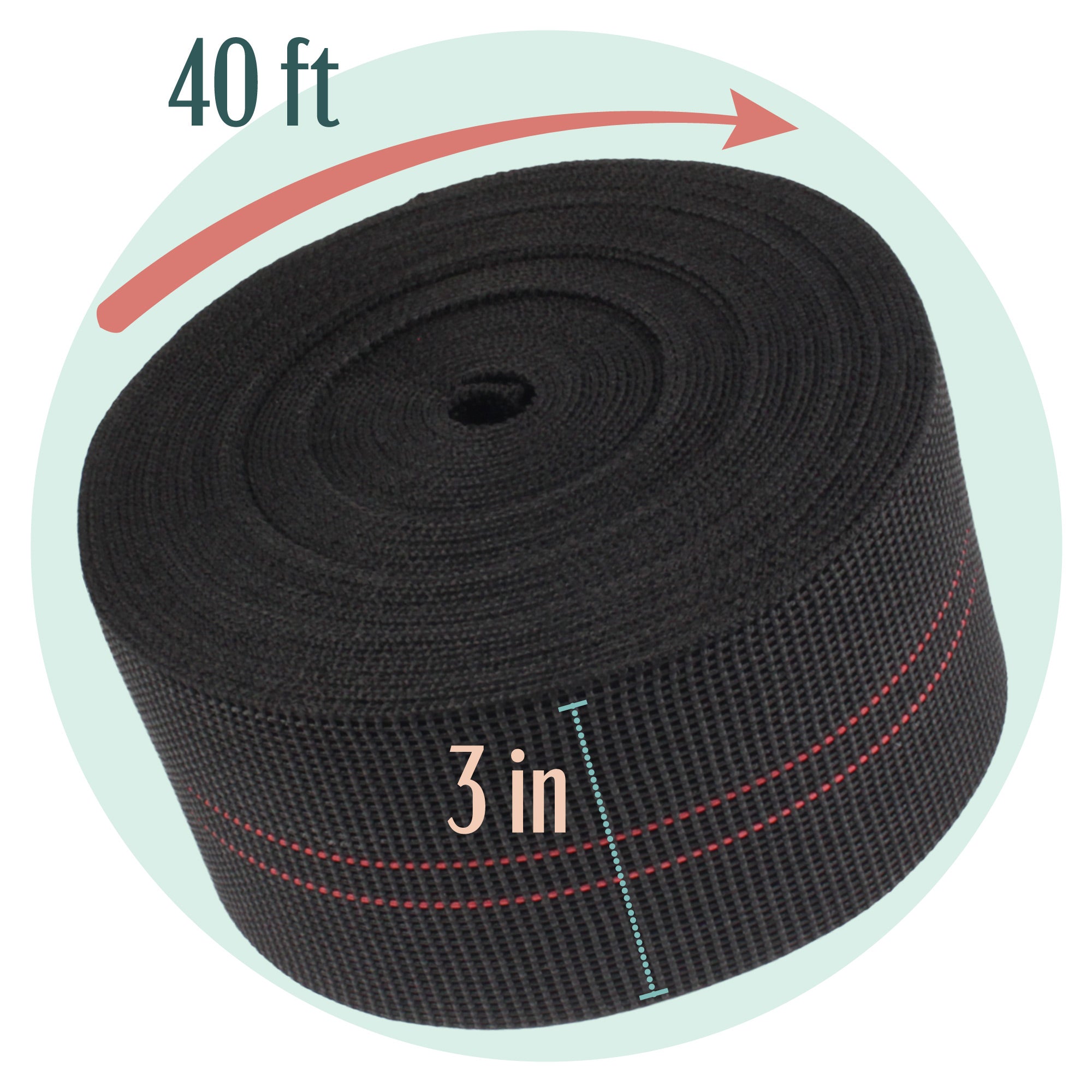 chair webbing 3 inches 40 ft roll 