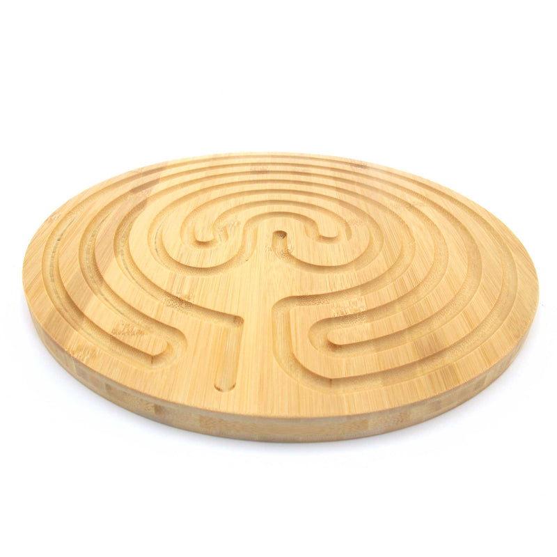 bamboo finger labyrinth 12.5" 7 circuit cretan style natural side