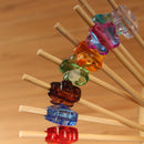 acrylic flower theme picks skewers assorted closeup
