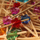 acrylic flower theme picks skewers assorted colors