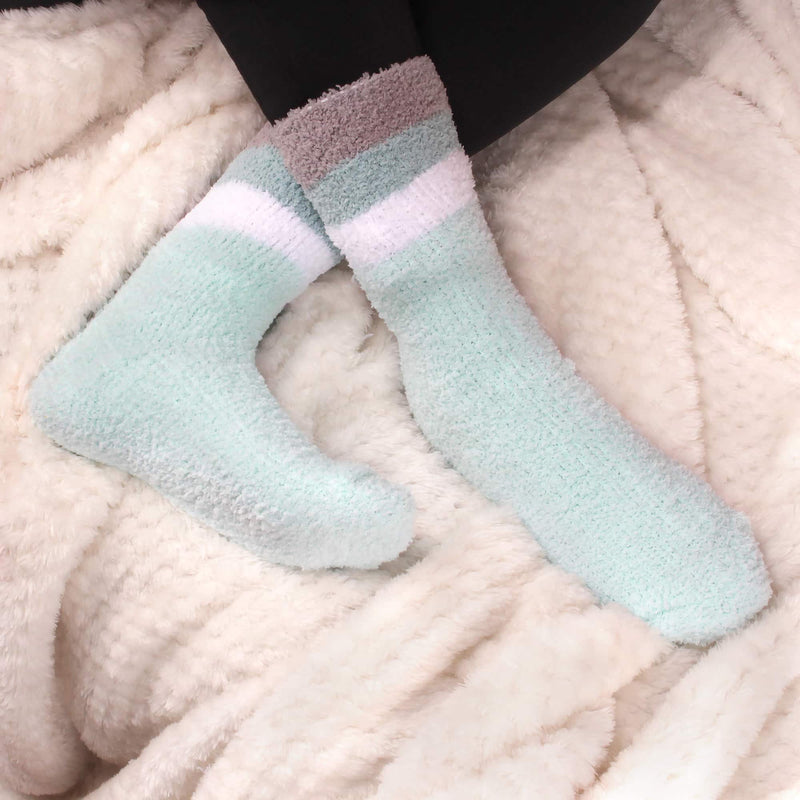 women's aqua soft and cozy fuzzy home socks 5 pair