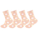 Women's Soft and Cozy Fuzzy Assorted Crew Socks - 4 Pair
