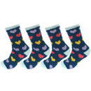 Women's Soft and Cozy Fuzzy Assorted Crew Socks - 4 Pair