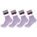 Women's Soft and Cozy Fuzzy Assorted Crew Socks - 4 Pair