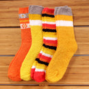 women's yellow soft and cozy fuzzy home socks 4 pair