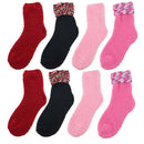 Assorted Fuzzy Stripe Solid Non-Slip Home Socks