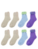 Assorted Fuzzy Stripe Solid Non-Slip Home Socks