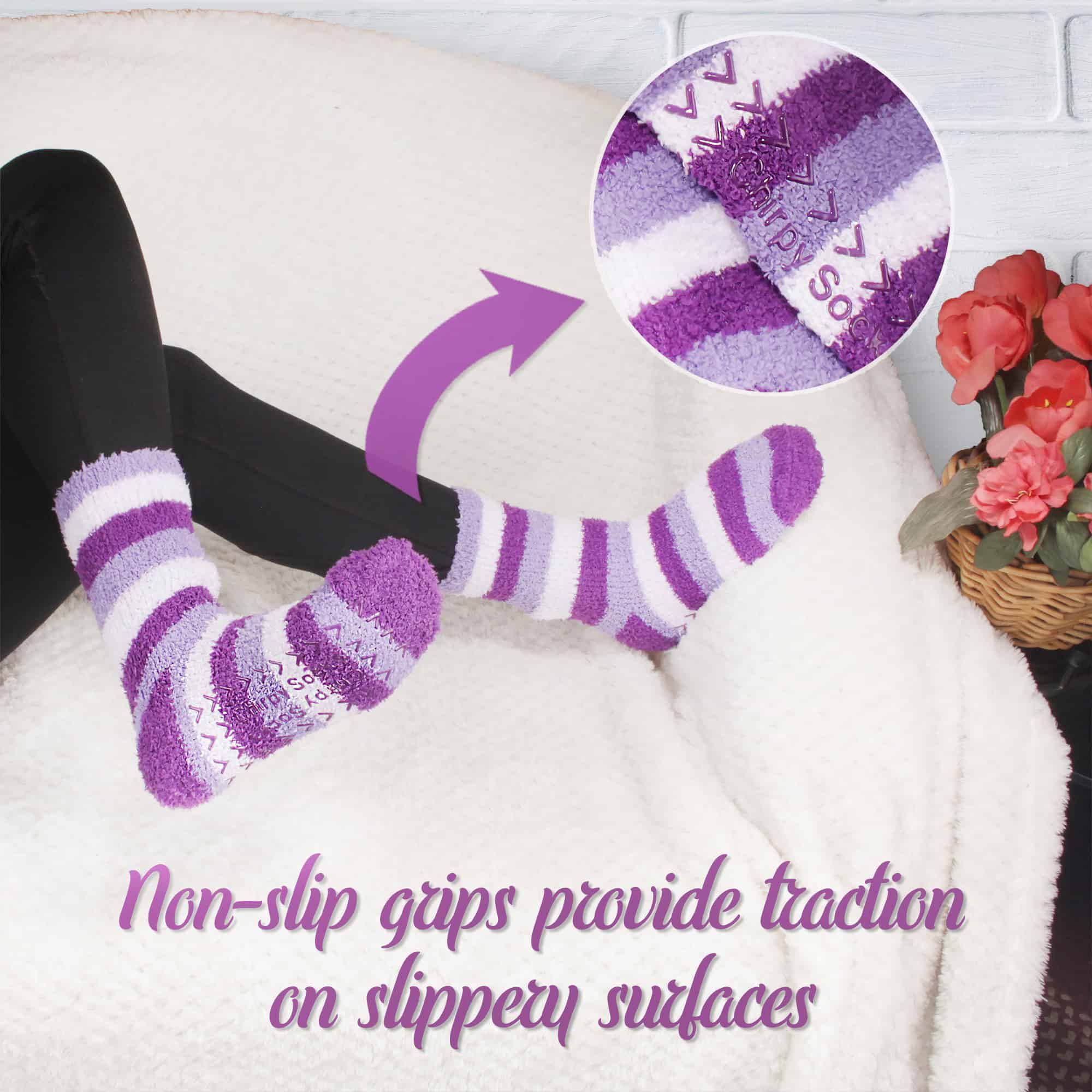 non-slip grips provide traction on slippery surfaces