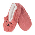 pink bear slipper socks