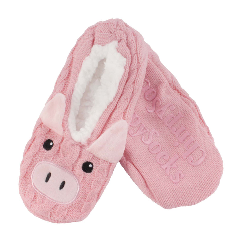 fuzzy pink pig slipper socks