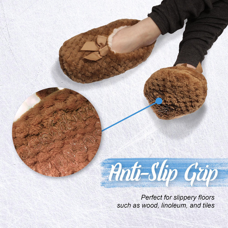 fuzzy soft slippers socks anti grip infographic