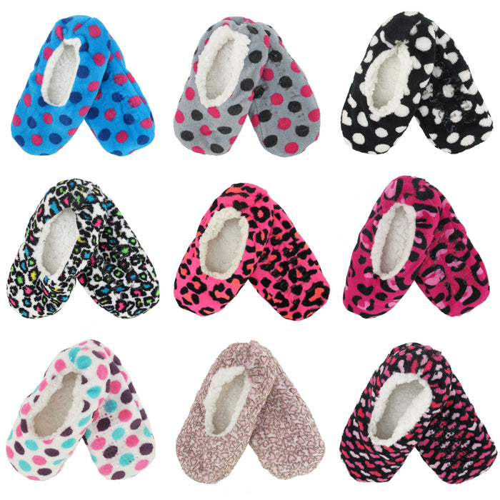 bamboomn Women's Fuzzy Footies Non-Slip Lined Slippers
