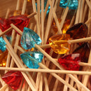 acrylic gem theme picks skewers assorted closeup