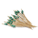 Green Bead Bamboo Food Picks
