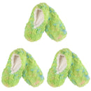 Women's Multicolor Fuzzy Slippers: 3 Pairs