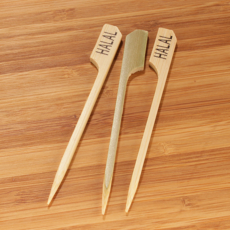 halal label bamboo paddle picks full