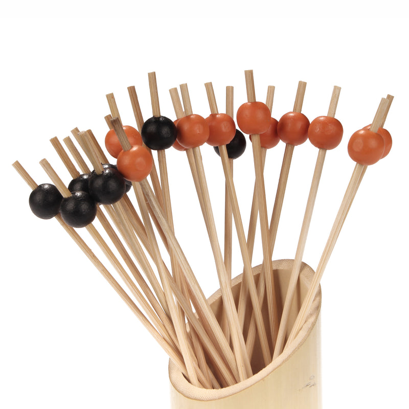 halloween orange black bamboo ball picks display