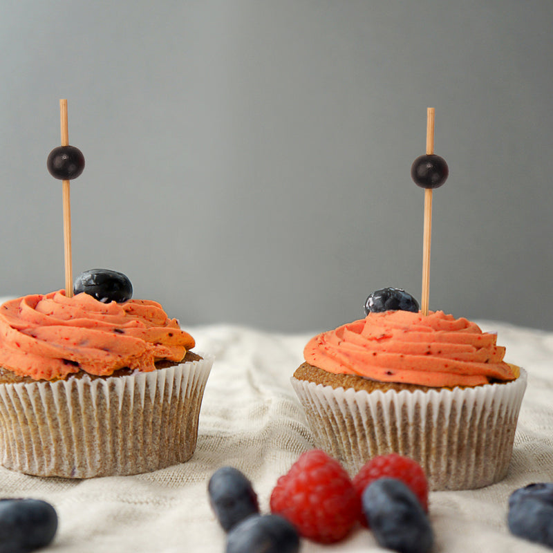 halloween orange black bamboo ball picks cupcake cup cake dessert