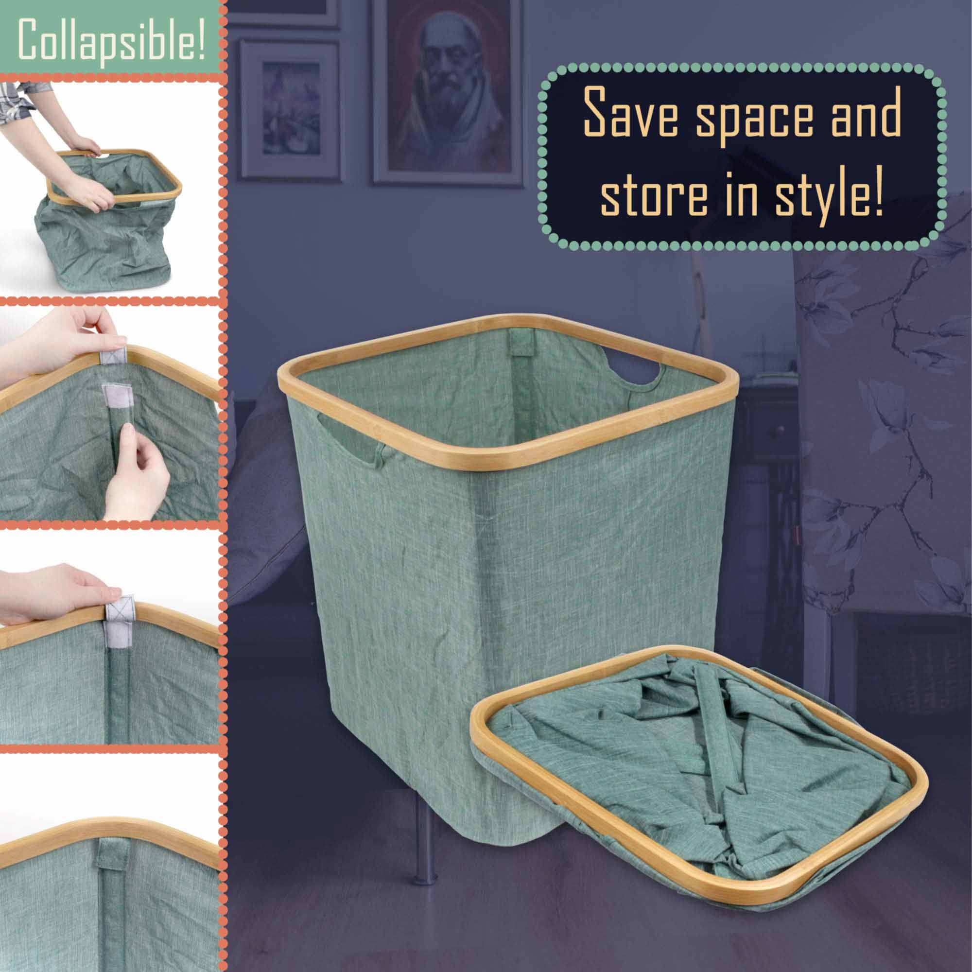 Square Small Bamboo Hampers