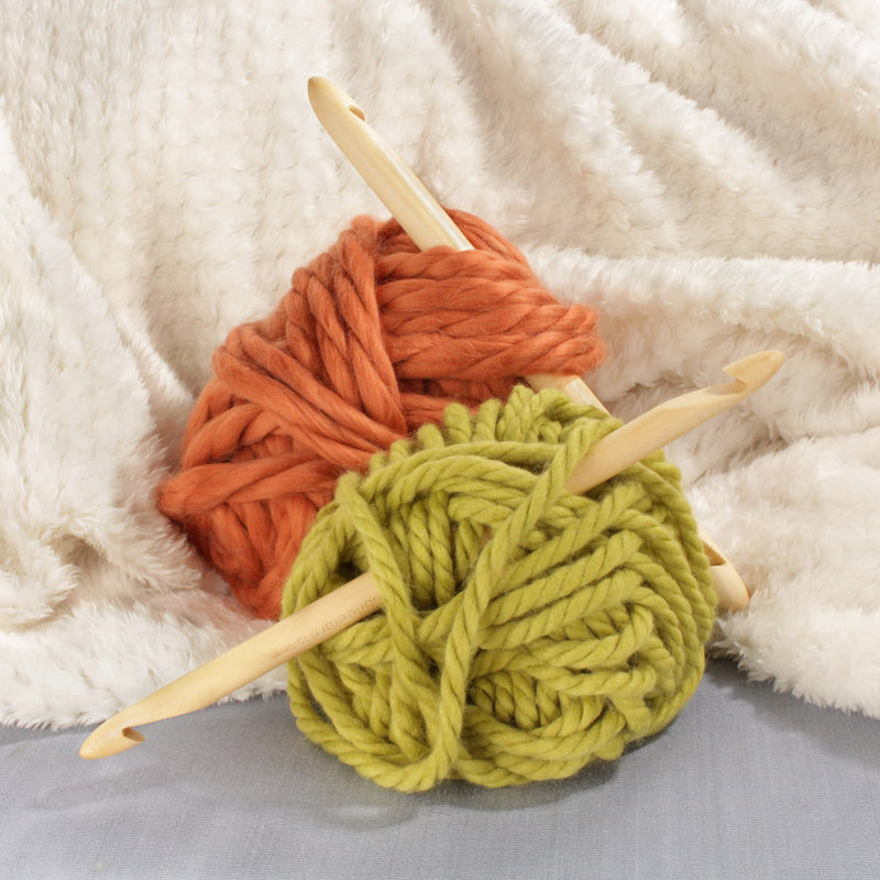 Large Crochet Hooks Bamboo Needles, Chunky Jumbo 20 25 30mm Yarn Knitting  Hook