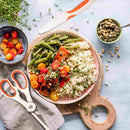 cut up and dice vegetables