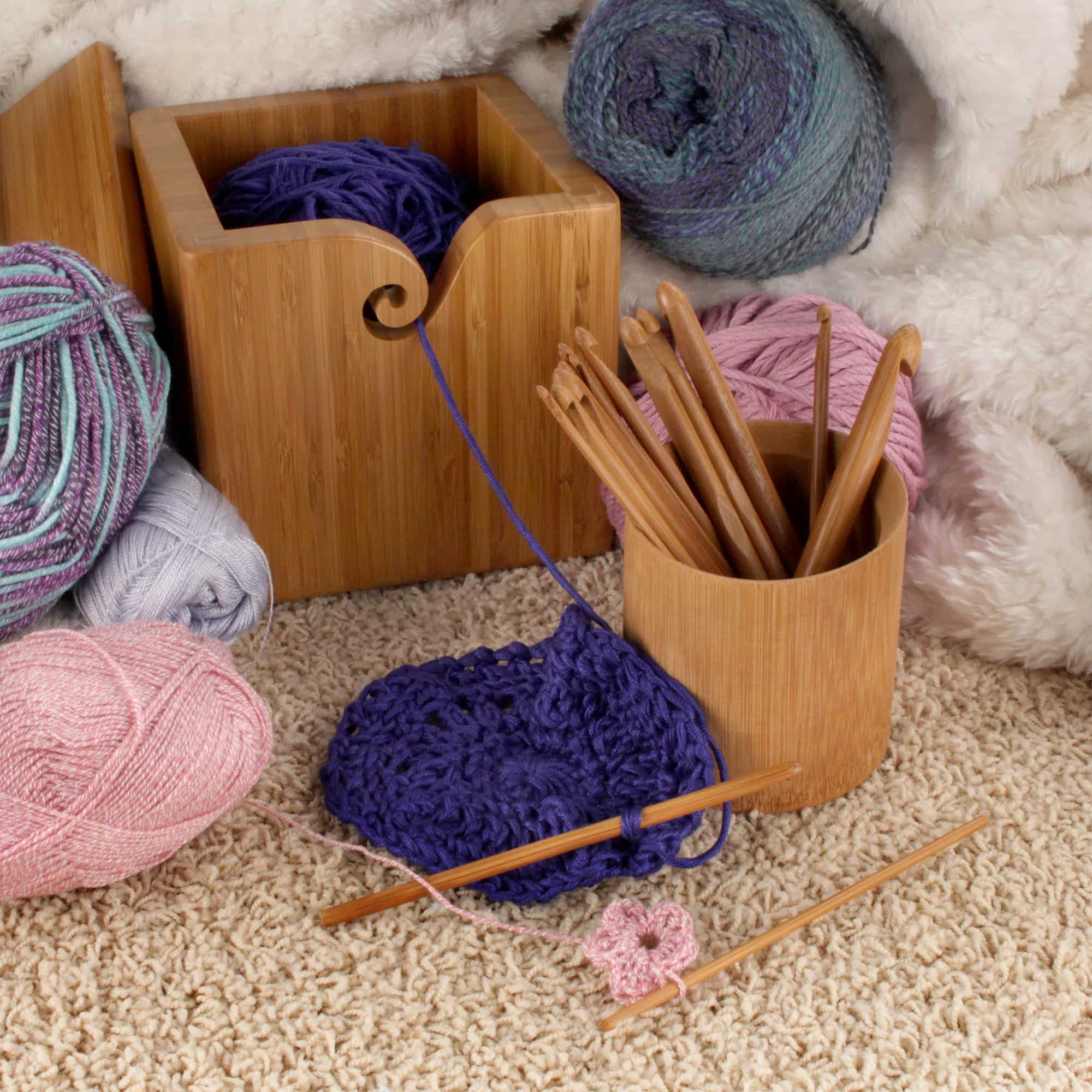 11pc Bamboo Crochet Hooks Set