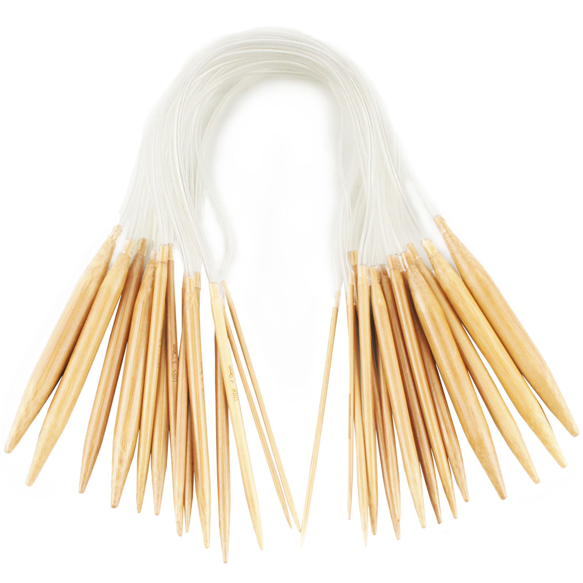 Circular Bamboo Knitting Needles Set: 15 Sizes