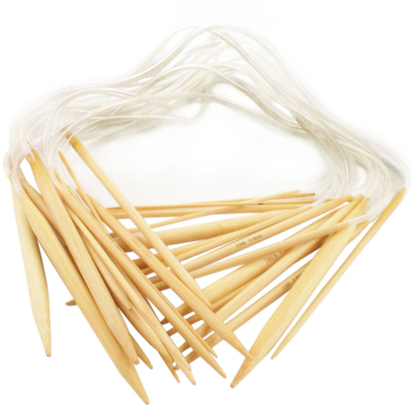 JubileeYarn Circular Bamboo Knitting Needles Set: 15 Sizes/Length