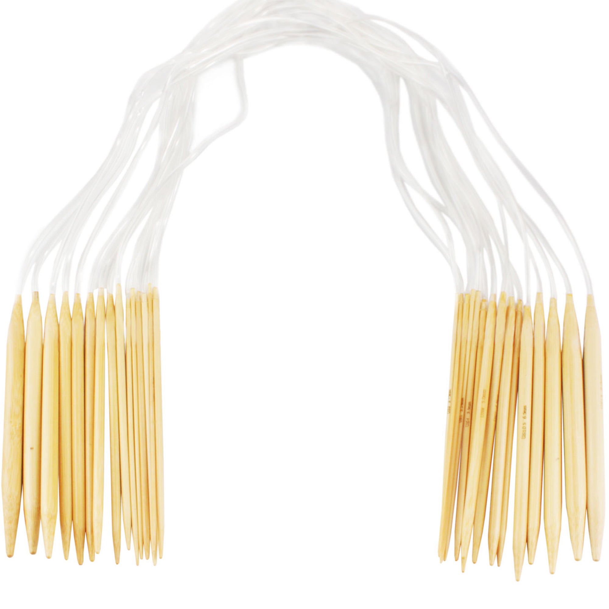 Circular Bamboo Knitting Needles Set: 15 Sizes